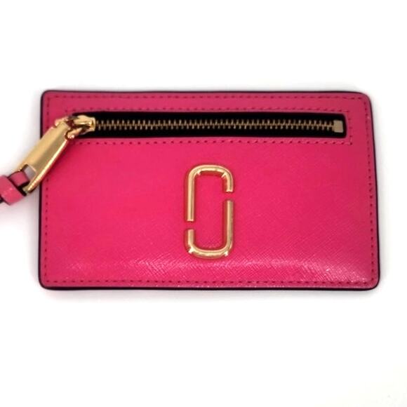 Marc Jacobs Snap Shot Pink Card Case Coin Purse Wallet - Picture 3 of 14
